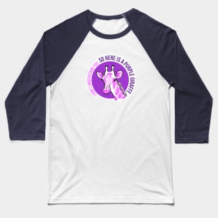 Purple Giraffe Baseball T-Shirt